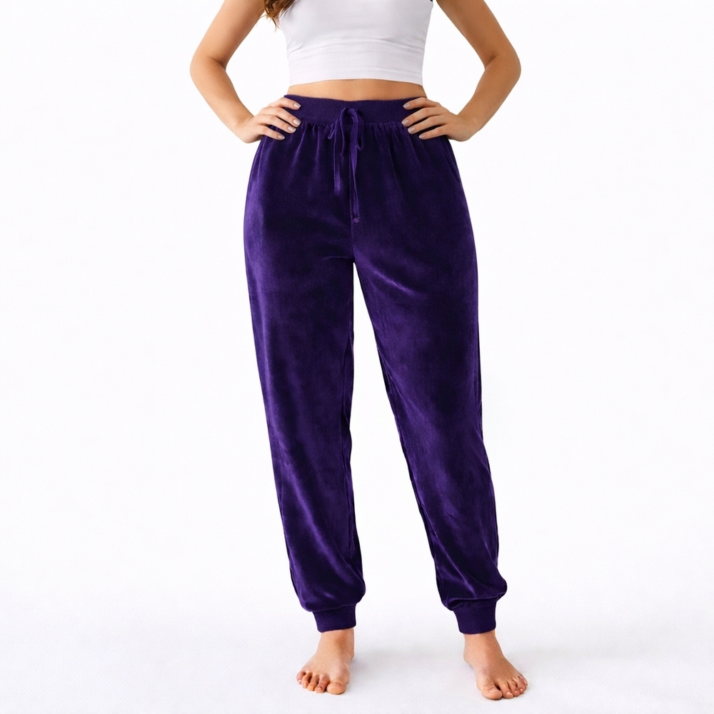 Honeydew Deep Purple Velour Joggers Lounge Pants Sz S